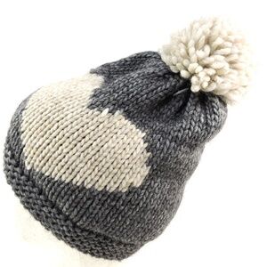 NARDI & TAGLIAFERRI 🇮🇹 WOMEN'S GREY WOOL/ALPACA WINTER POMPOM HAT